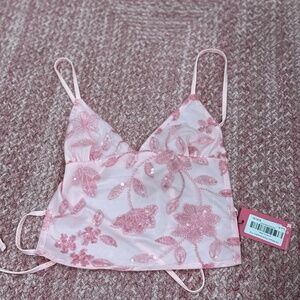 edikted sequin pink top (With tags)